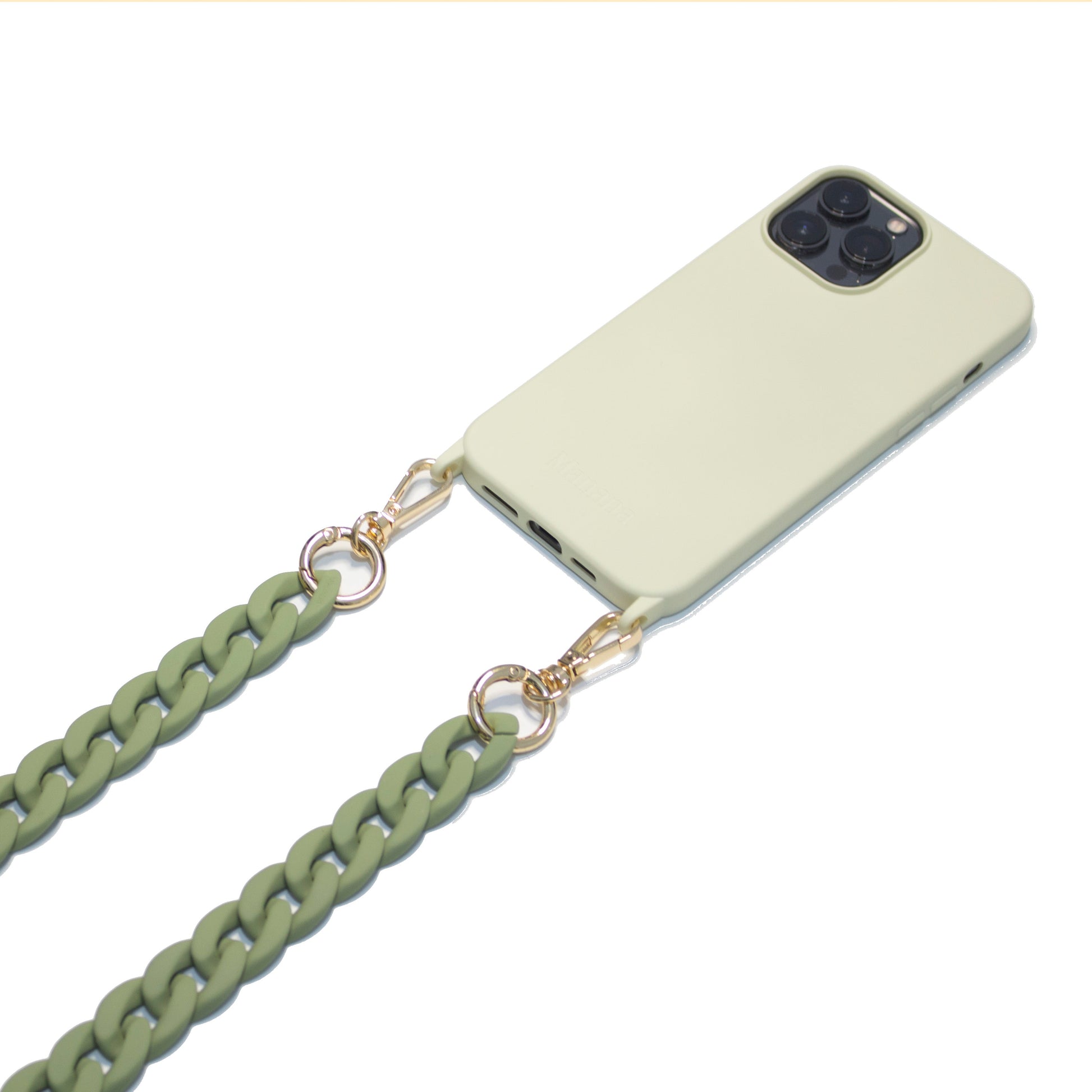 Collier Chaîne Vert Olive avec étui