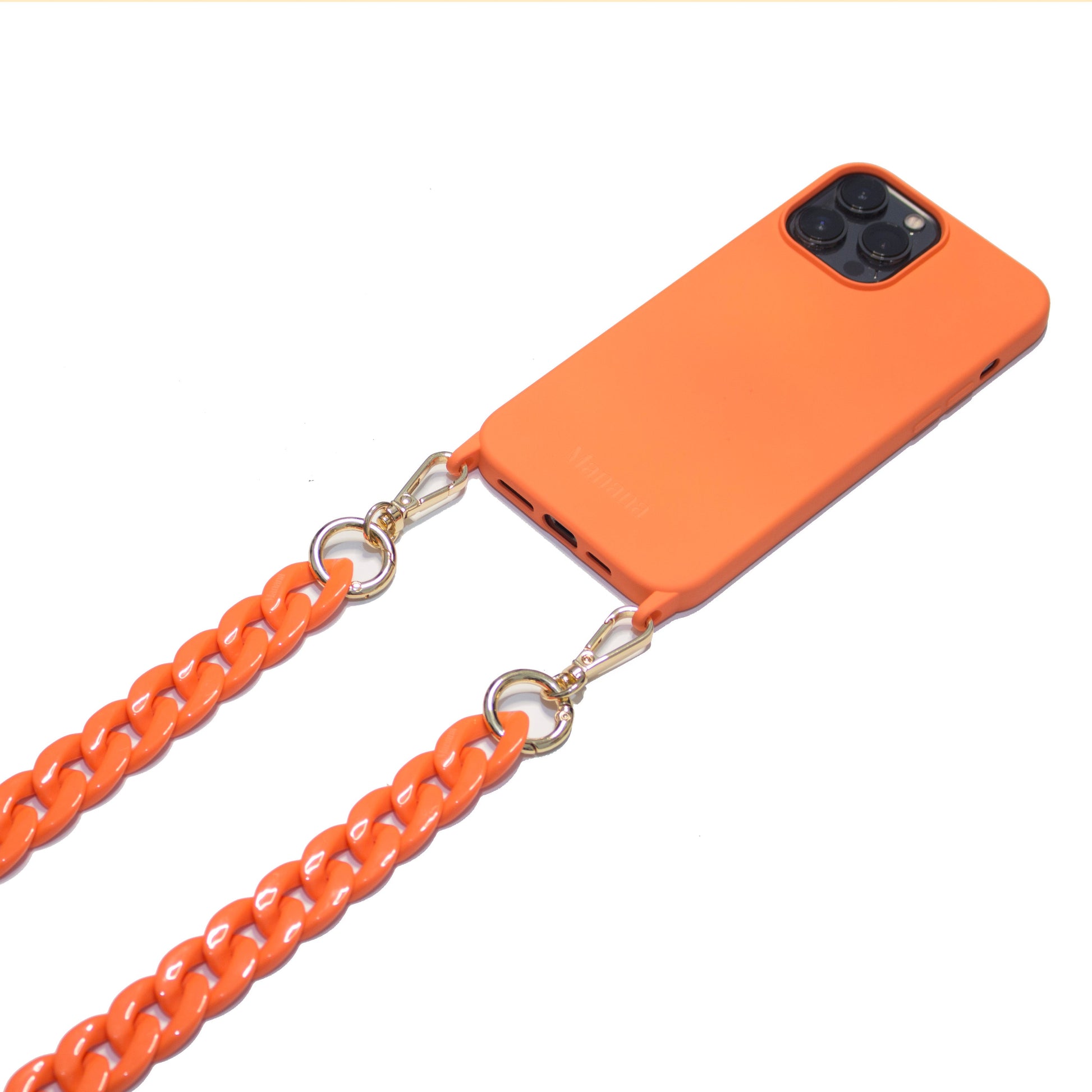 Collier Chaîne Orange Vernis avec étui promo