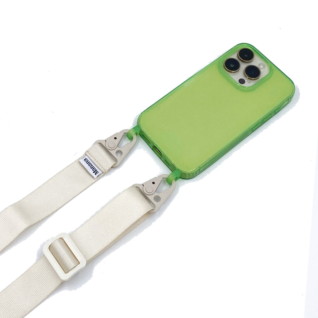 Straps beige avec étui vert fluo promo