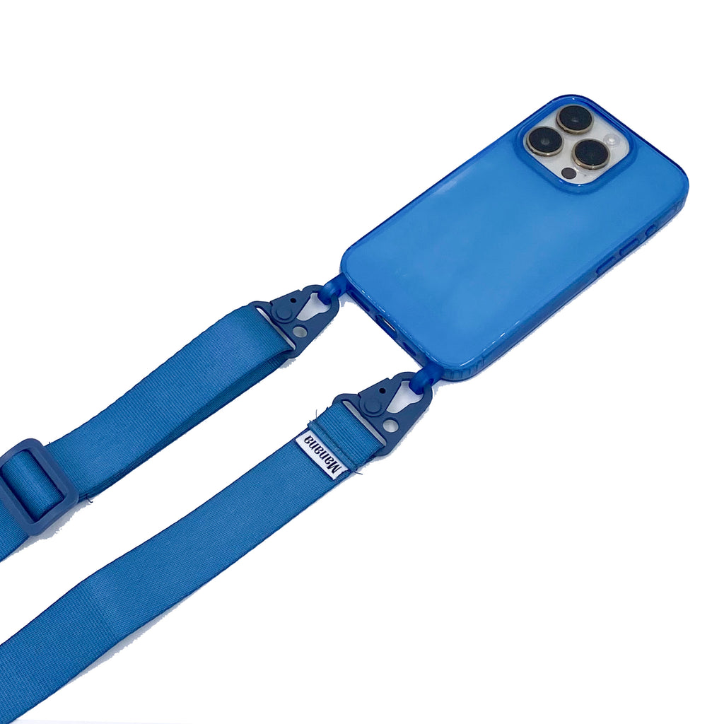 Straps bleu avec étui bleu transparent