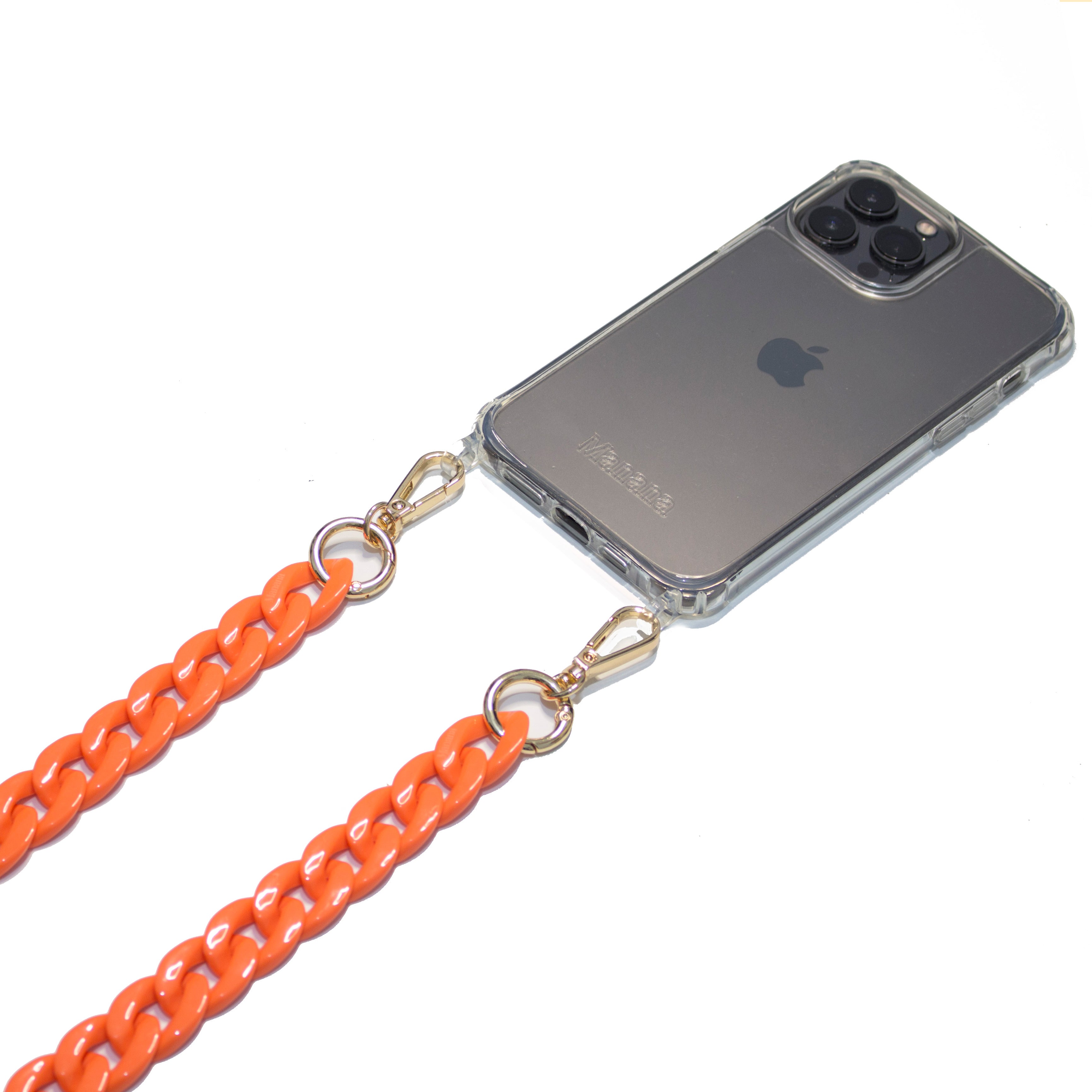 Collier  Chaîne Orange Vernis