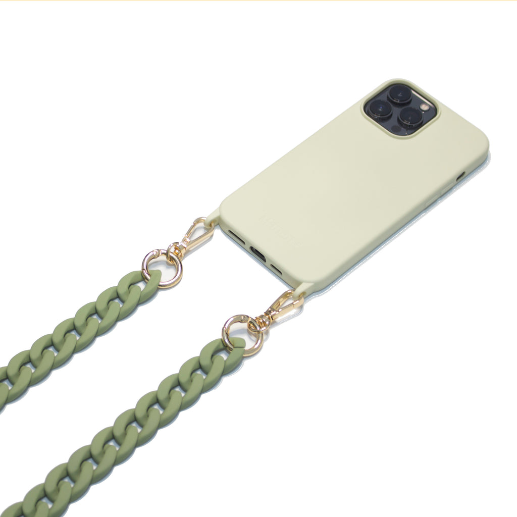 Collier Chaîne Vert Olive avec étui promo