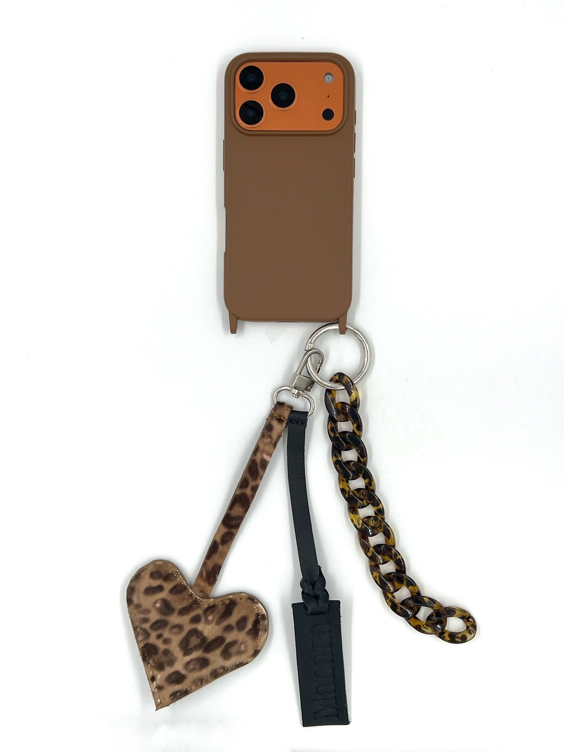 Mon coeur Léopard avec étui marron