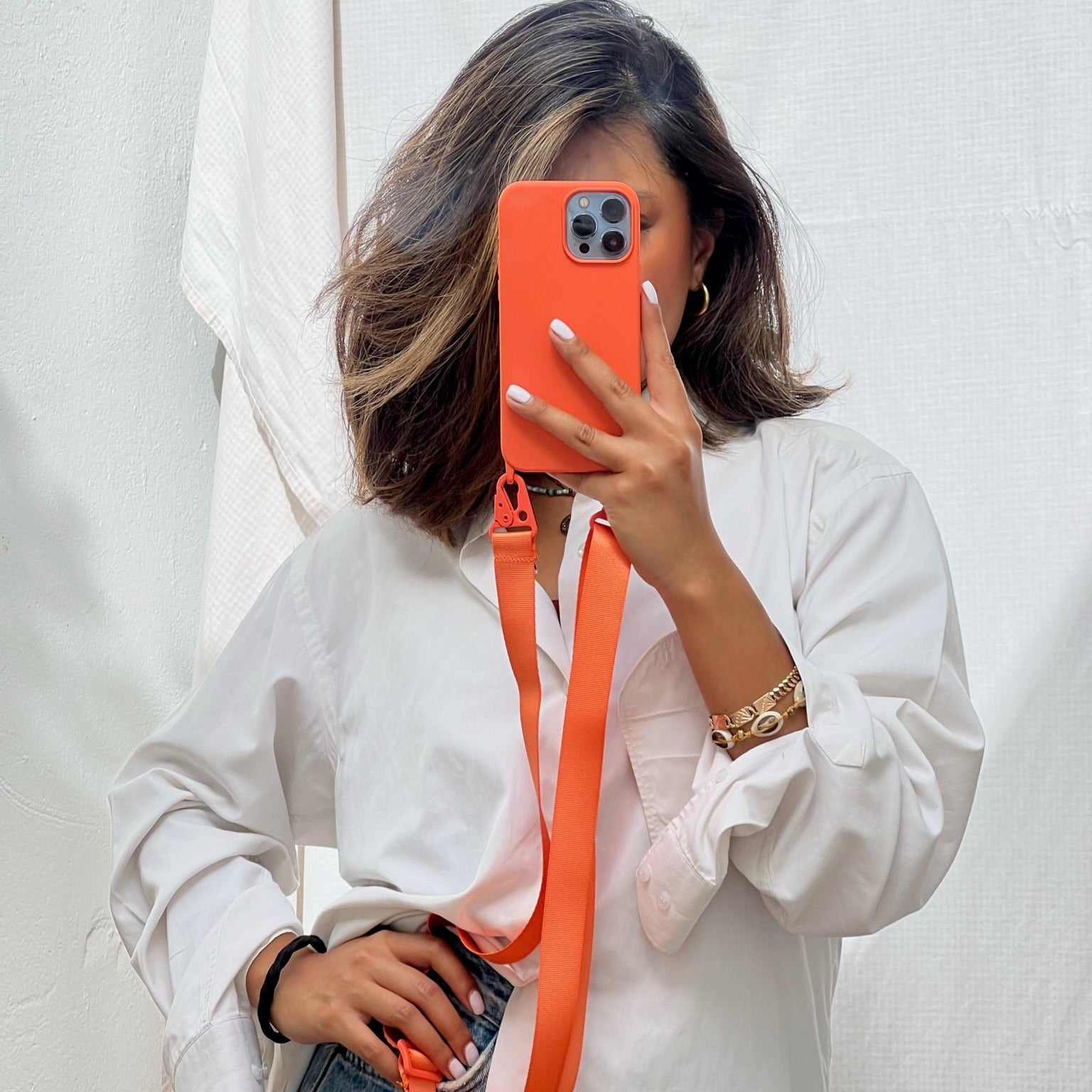 Collier Straps Orange en promo