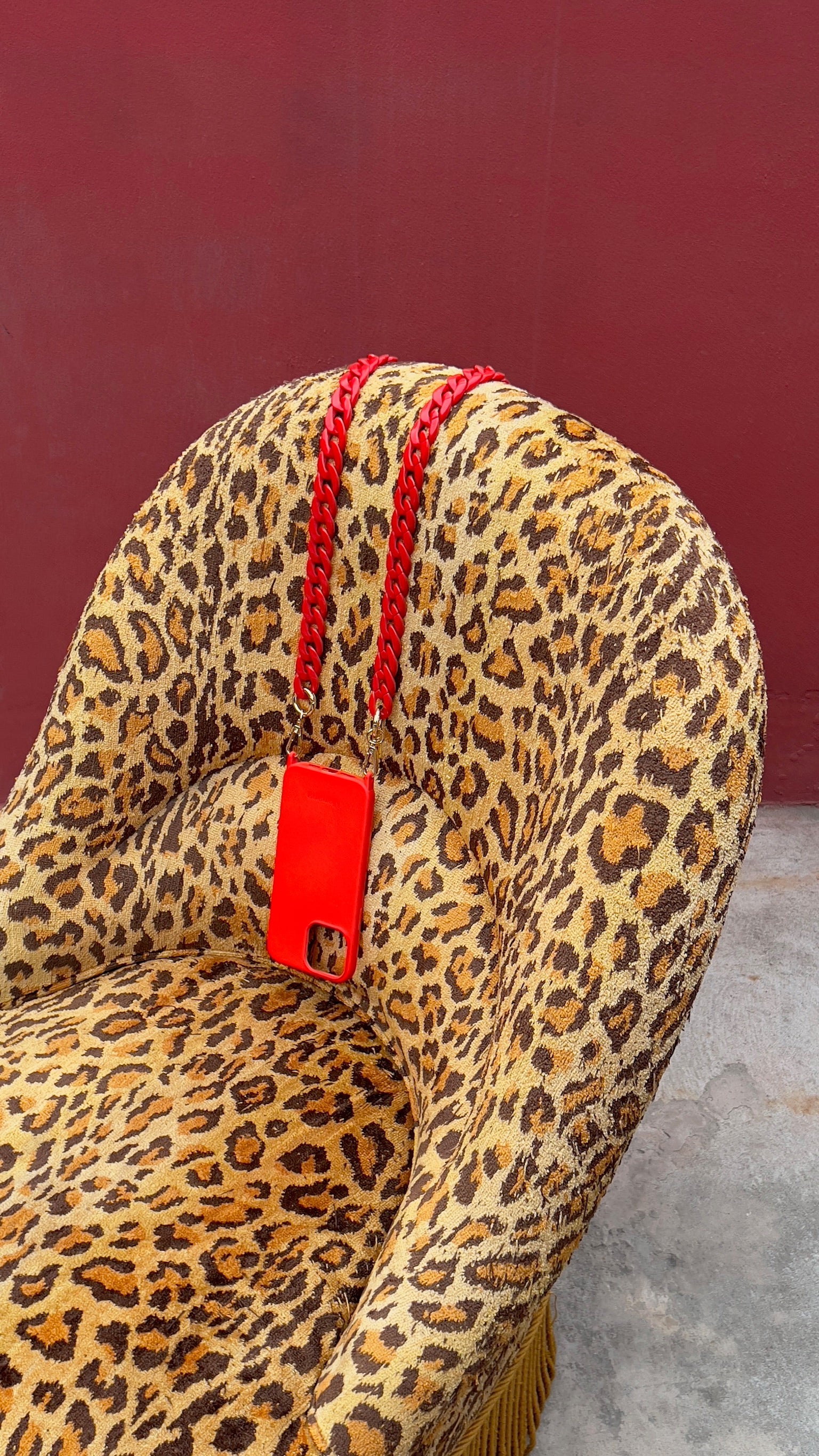 Collier Chaîne Rouge Cerise