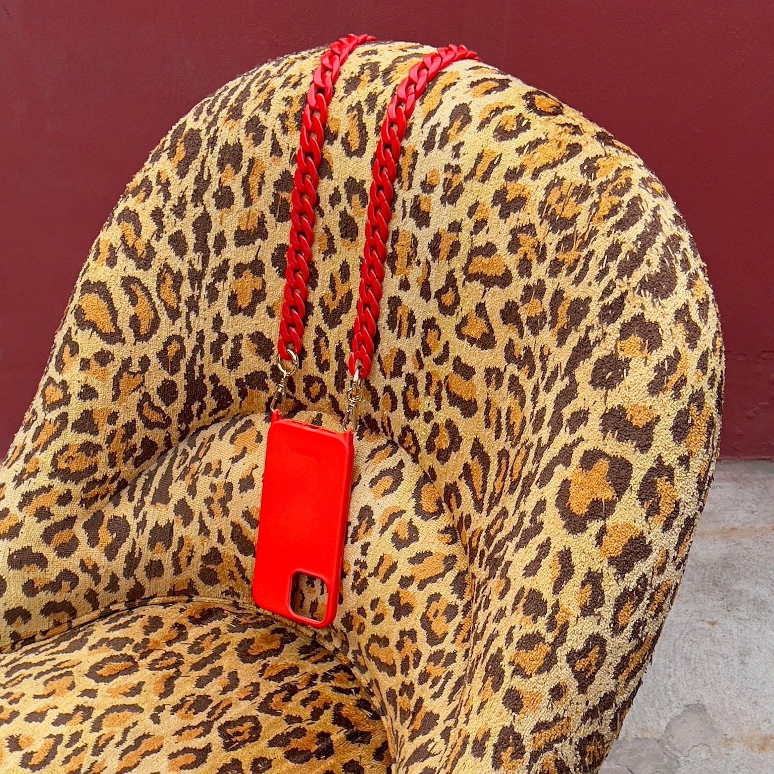 Collier Chaîne Rouge Cerise avec étui