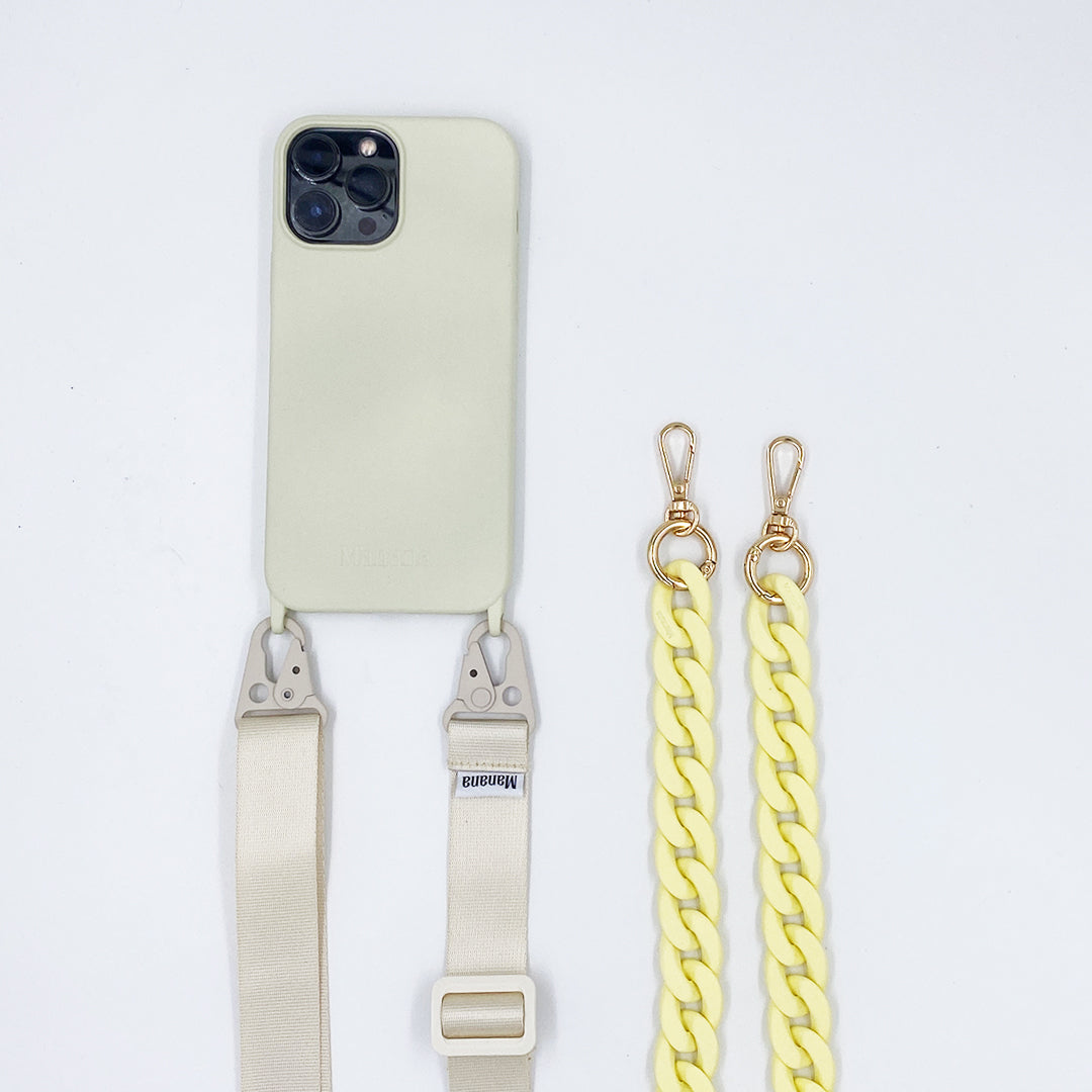 Chaine Jaune Pastel / Straps Beige