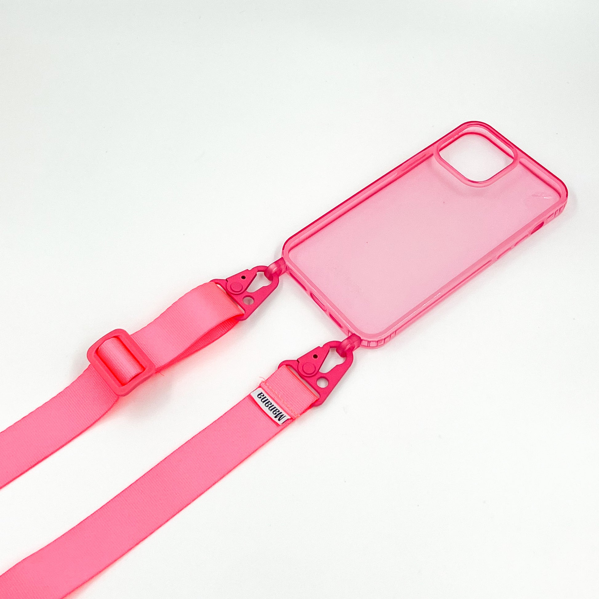 Straps rose barbie avec étui rose transparent promo