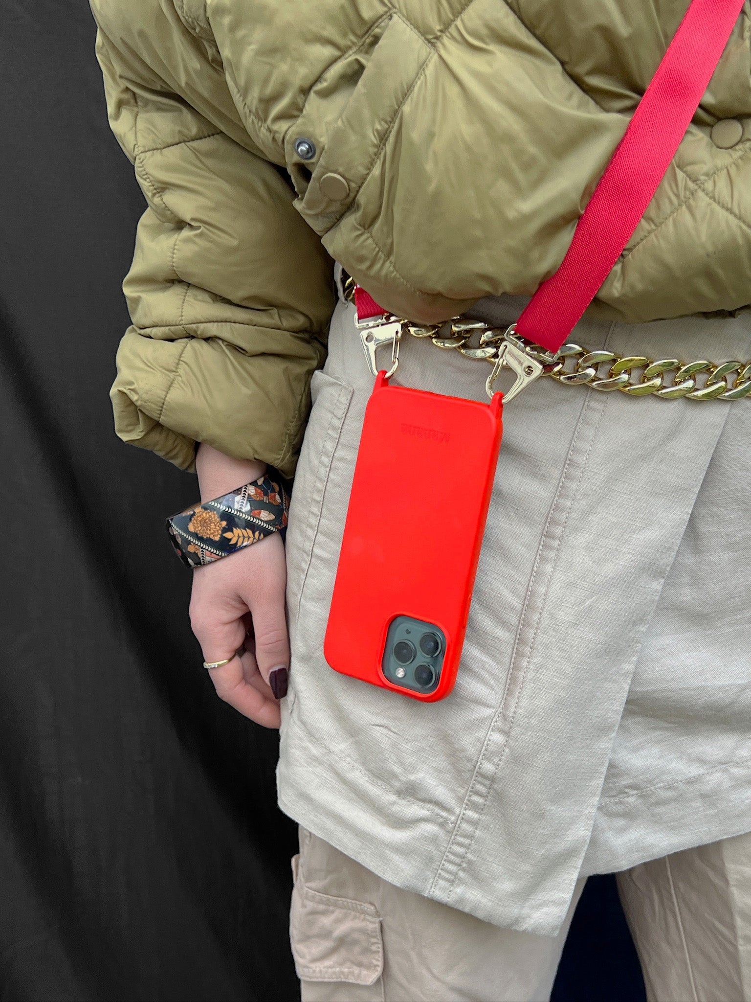 Collier Straps Rouge cerise