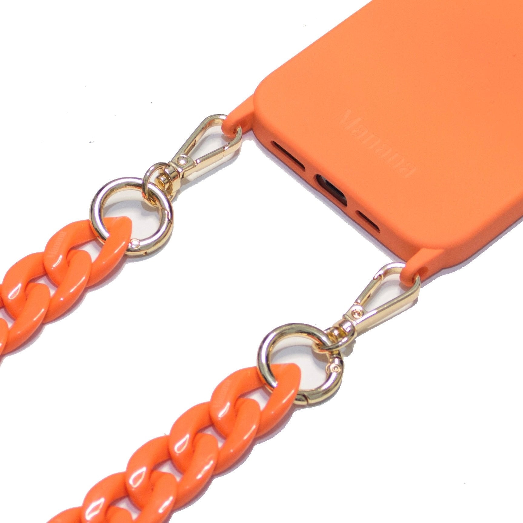 Collier  Chaîne Orange Vernis avec étui promo